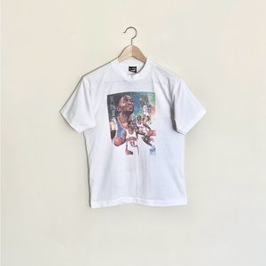 Vintage 1996 Isiah Thomas Detroit Pistons NBA S-Stitch White T Shirt Adult M